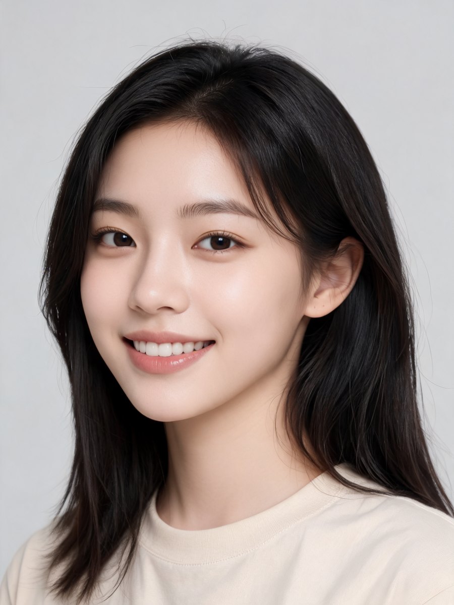 데일리 캐주얼 여성 B씨 정면 클로즈업 컷